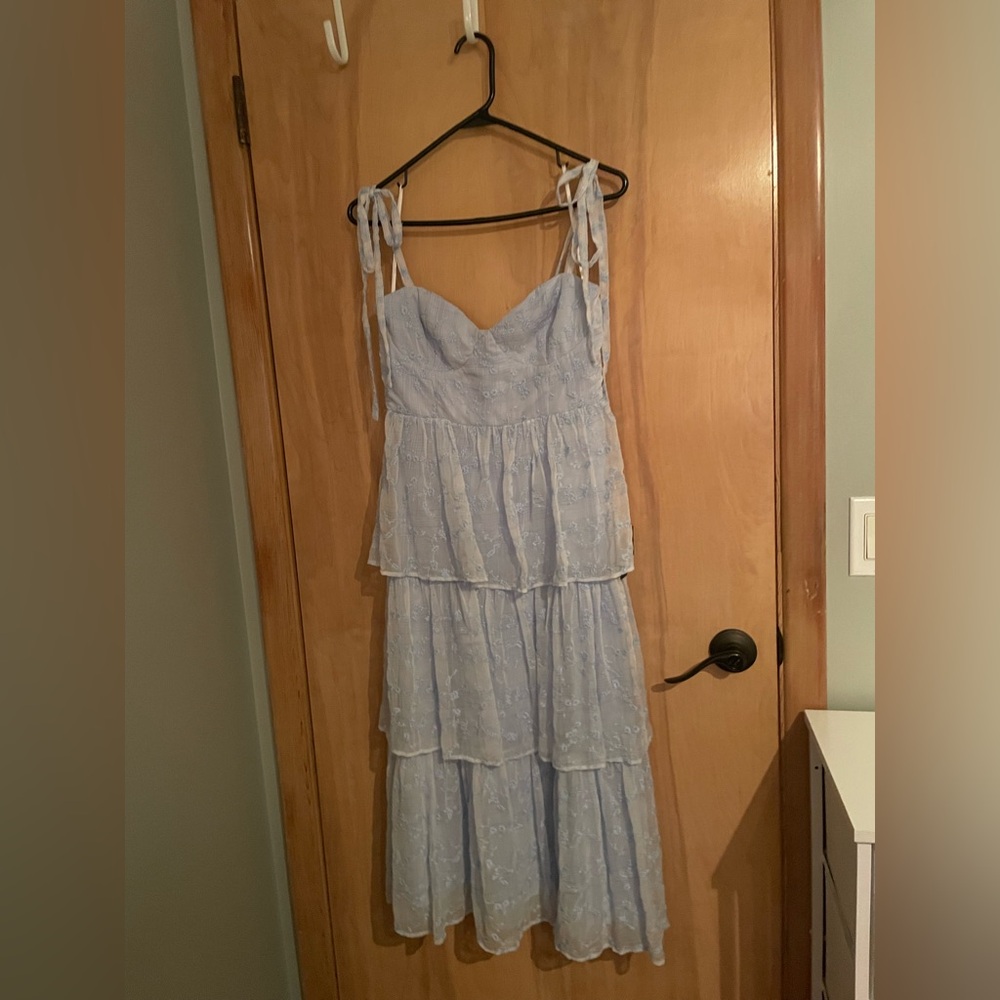 Lulus Light Blue tiered Dress